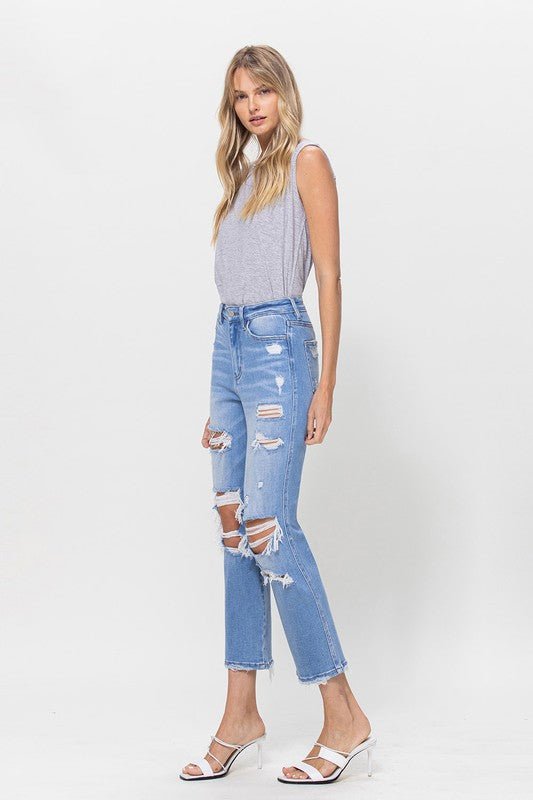 Stretch Super High Rise Crop Straight - Coeur de la Mode