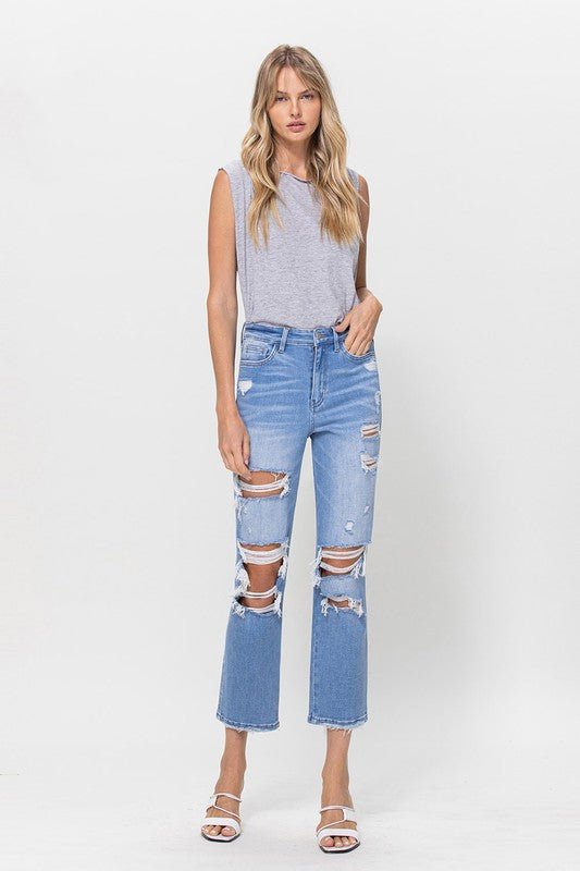 Stretch Super High Rise Crop Straight - Coeur de la Mode