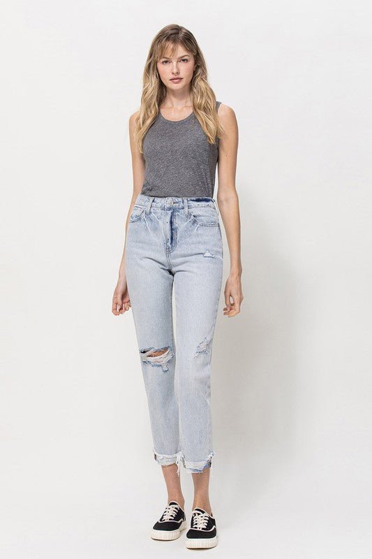 Super High Relaxed Cuffed Straight Jeans - Coeur de la Mode