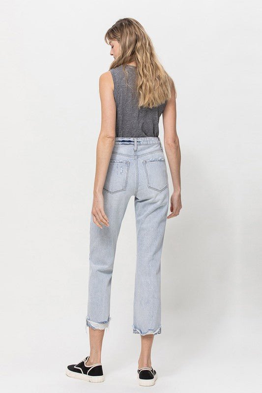 Super High Relaxed Cuffed Straight Jeans - Coeur de la Mode