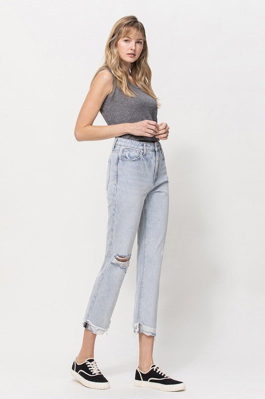 Super High Relaxed Cuffed Straight Jeans - Coeur de la Mode