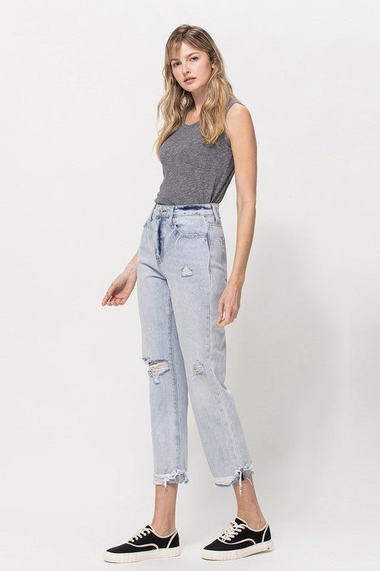 Super High Relaxed Cuffed Straight Jeans - Coeur de la Mode