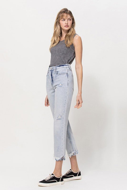 Super High Relaxed Cuffed Straight Jeans - Coeur de la Mode