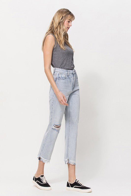 Super High Relaxed Cuffed Straight Jeans - Coeur de la Mode