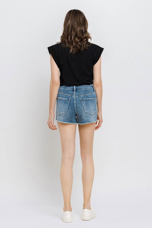 Super High Rise Button Up Stretch Shorts - Coeur de la Mode