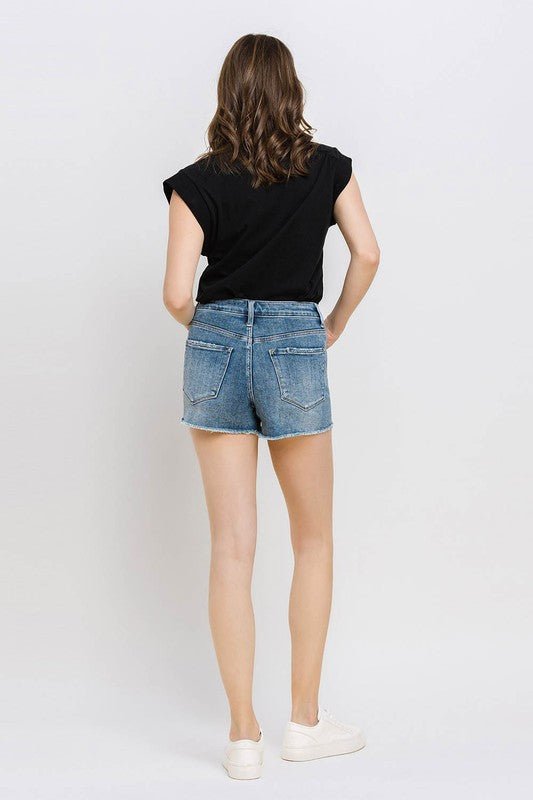 Super High Rise Button Up Stretch Shorts - Coeur de la Mode