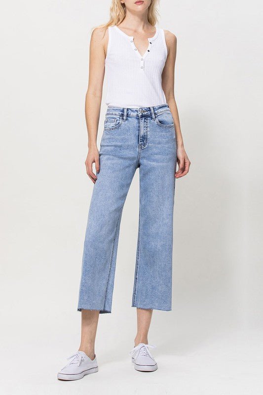 Super High Rise Crop Wide Leg Jeans - Coeur de la Mode