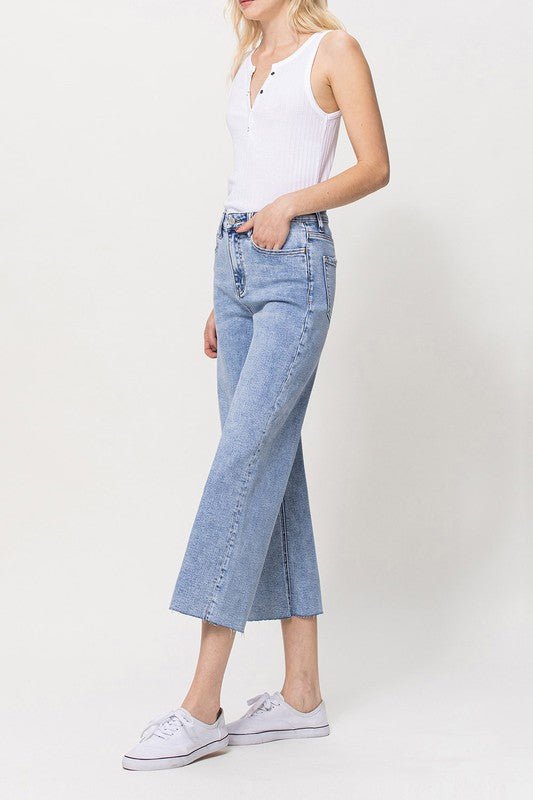 Super High Rise Crop Wide Leg Jeans - Coeur de la Mode