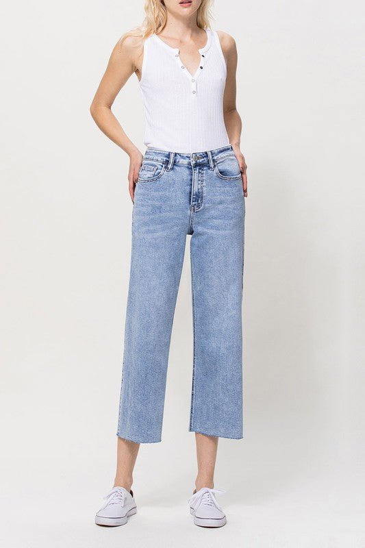 Super High Rise Crop Wide Leg Jeans - Coeur de la Mode