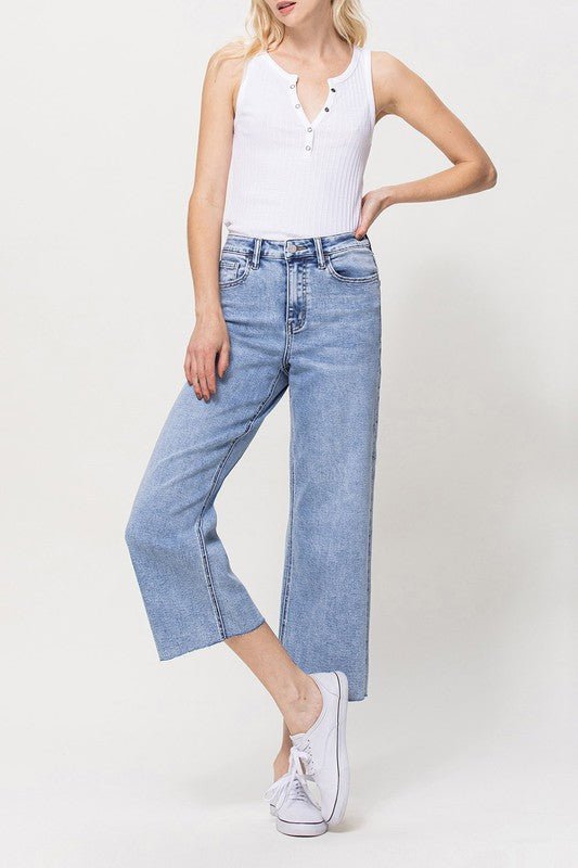 Super High Rise Crop Wide Leg Jeans - Coeur de la Mode