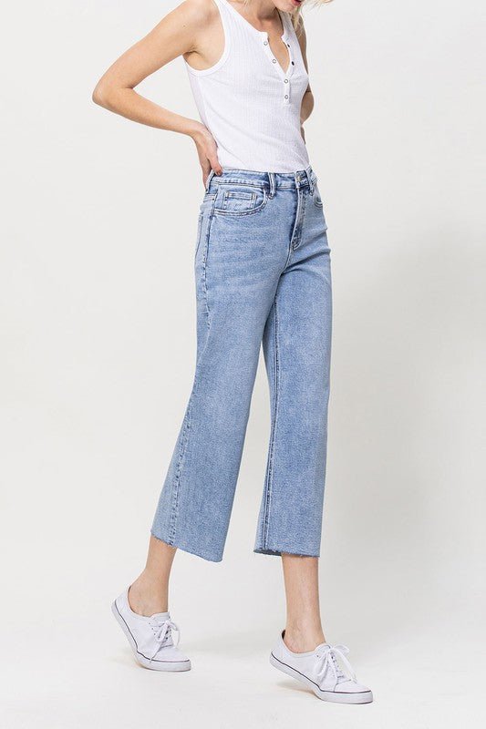 Super High Rise Crop Wide Leg Jeans - Coeur de la Mode