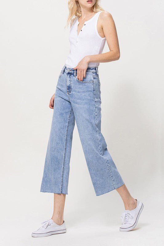 Super High Rise Crop Wide Leg Jeans - Coeur de la Mode