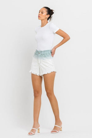 Super High Rise Paperbag Waistband Ombre Shorts - Coeur de la Mode
