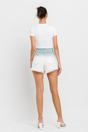 Super High Rise Paperbag Waistband Ombre Shorts - Coeur de la Mode