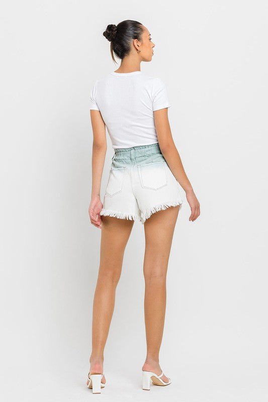Super High Rise Paperbag Waistband Ombre Shorts - Coeur de la Mode