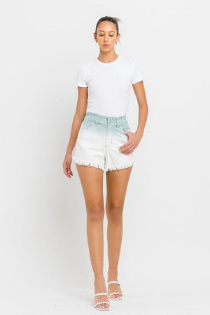 Super High Rise Paperbag Waistband Ombre Shorts - Coeur de la Mode
