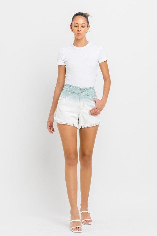 Super High Rise Paperbag Waistband Ombre Shorts - Coeur de la Mode