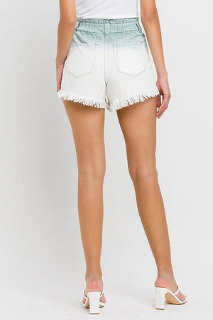 Super High Rise Paperbag Waistband Ombre Shorts - Coeur de la Mode