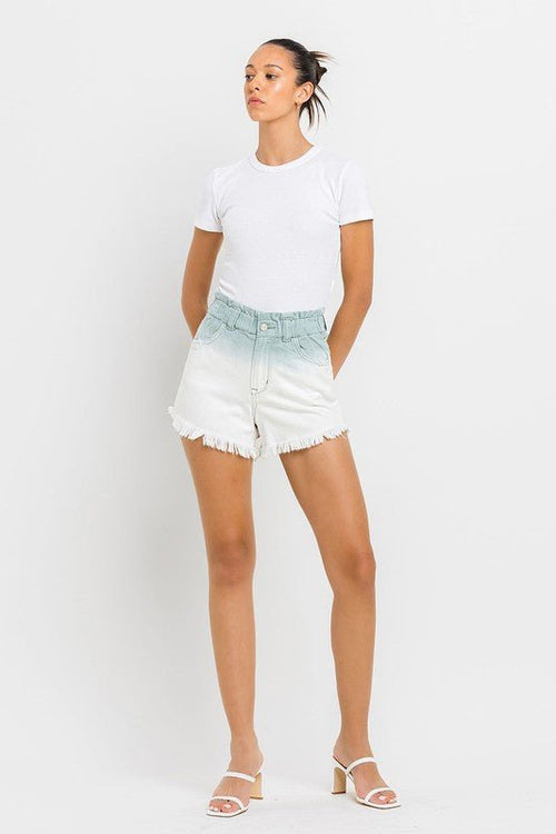 Super High Rise Paperbag Waistband Ombre Shorts - Coeur de la Mode