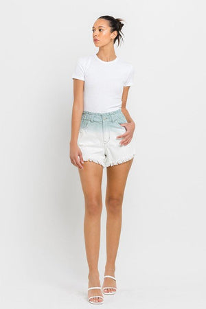 Super High Rise Paperbag Waistband Ombre Shorts - Coeur de la Mode