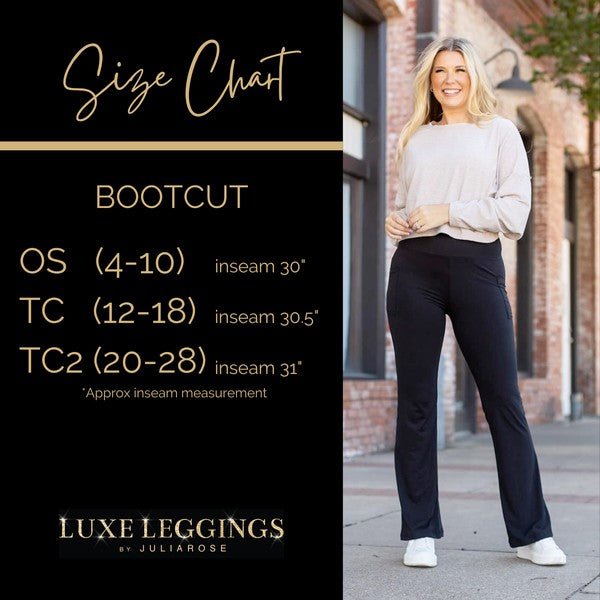 The Liz - Crossover Bootcut Leggings with Pockets - Coeur de la Mode
