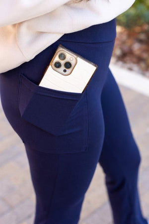 The Mila Navy Bootcut Leggings - Coeur de la Mode