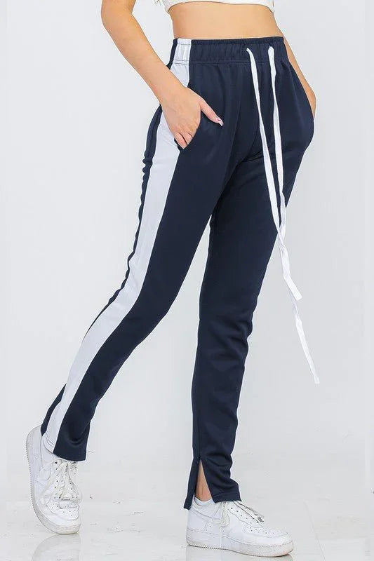 UNISEX WOMENS TRACK PANT SINGLE STRIPE - Coeur de la Mode