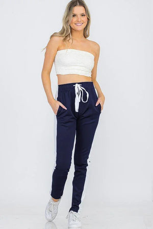UNISEX WOMENS TRACK PANT SINGLE STRIPE - Coeur de la Mode